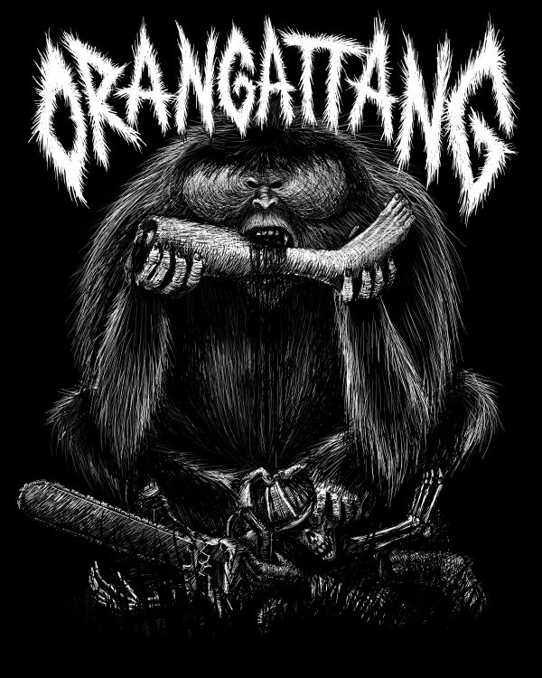 www.schrottkopp.de t-shirt motive for  orangattang, a mindcrushing band from hamburg germany